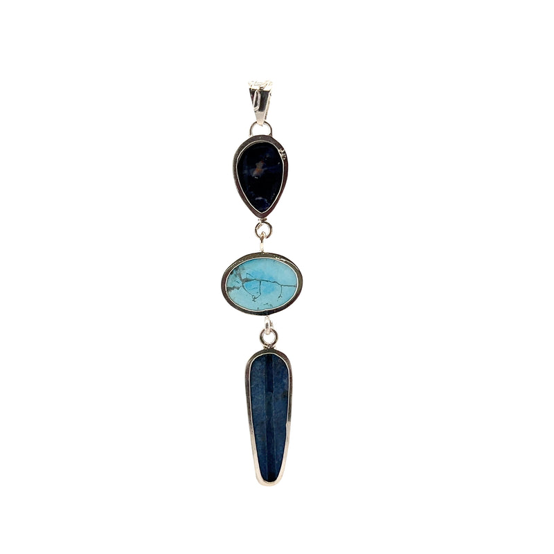 Sterling Silver Turquoise & Lapis Lazuli Pendant