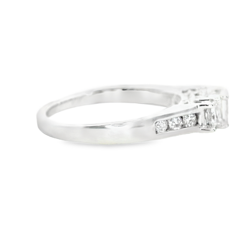 14K WG 3- STONE DIAMOND BAND