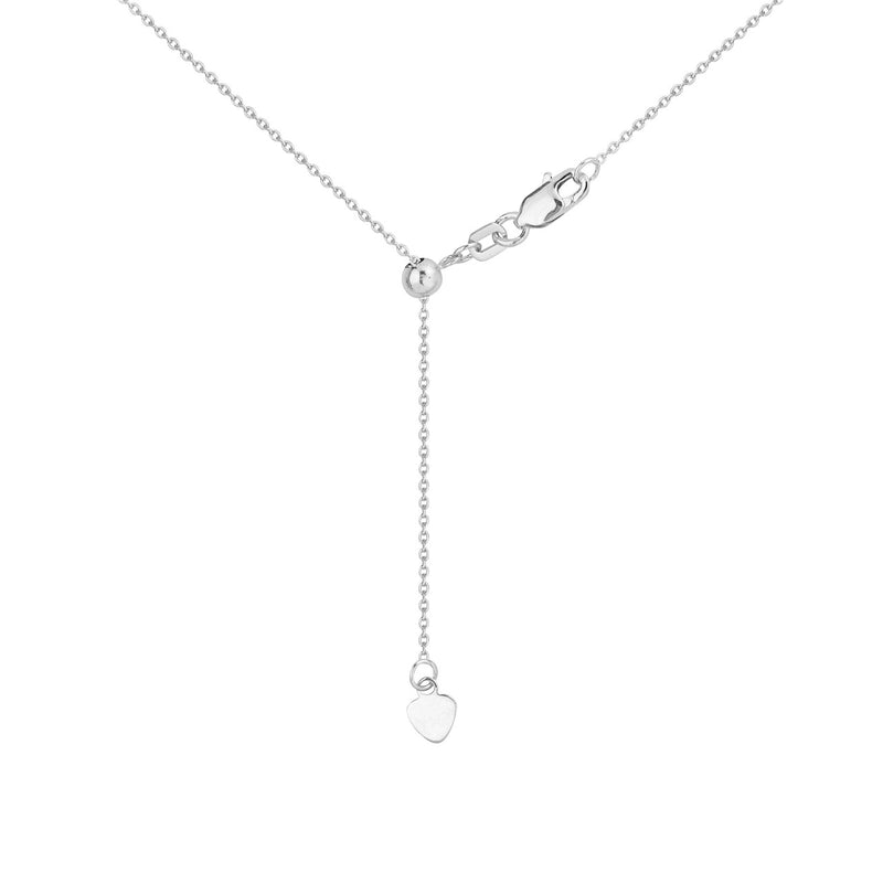 10K White Gold Adjustable Chain 22"