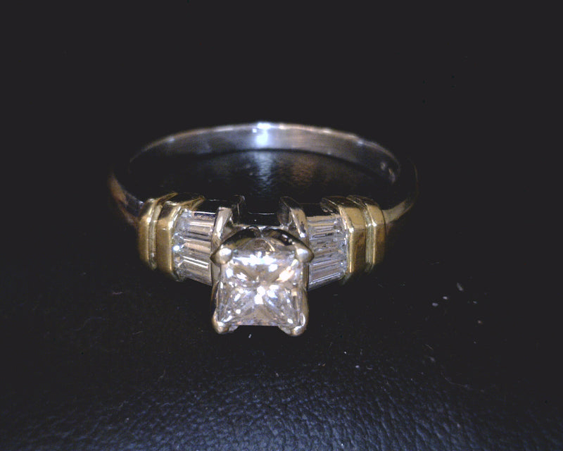 PLATINUM AND 18K YG DIAMOND ENGAGEMENT RING DIA= 0.50 CT