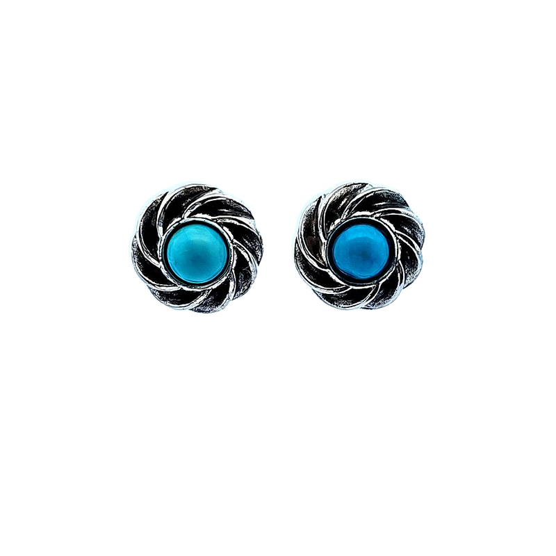 Silver Earring with Blue Stone