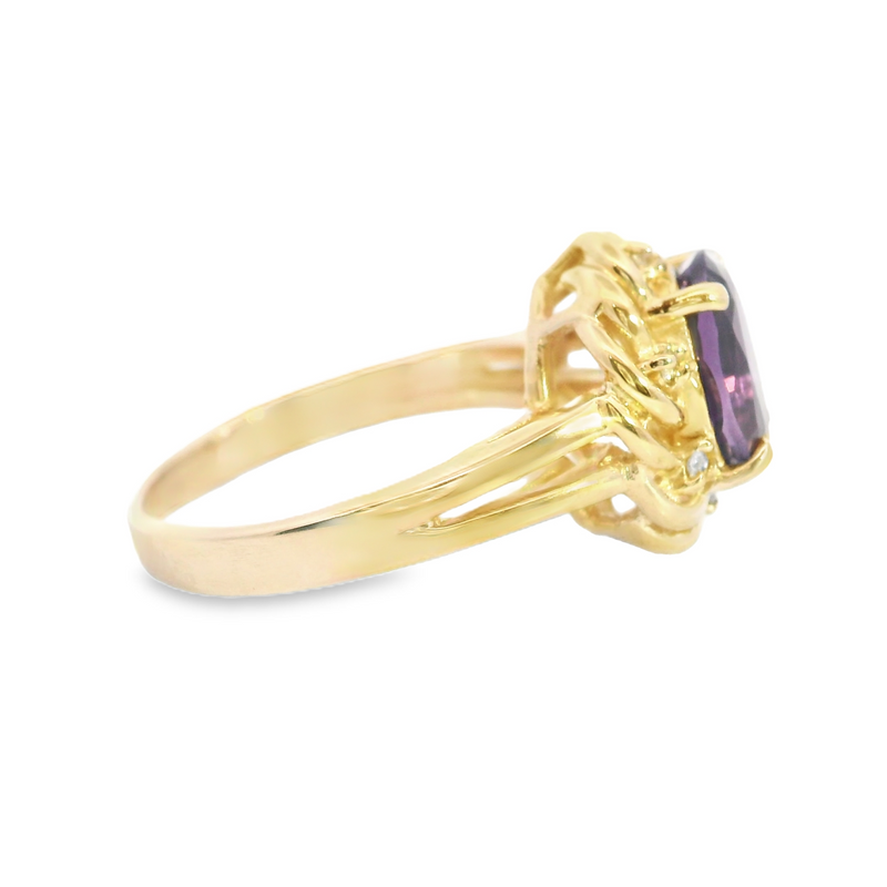 14K YG Amethyst Ring