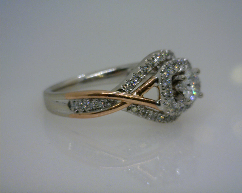 14K TT DIAMOND ENGAGEMENT RING