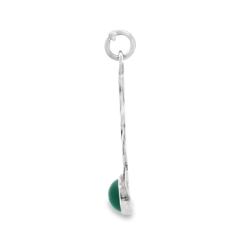 Sterling Sliver Celtic Pendant with Green Agate