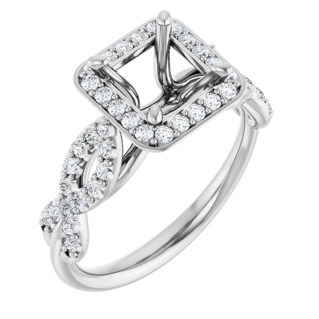 14K White 5.5x5.5 mm Square 1/