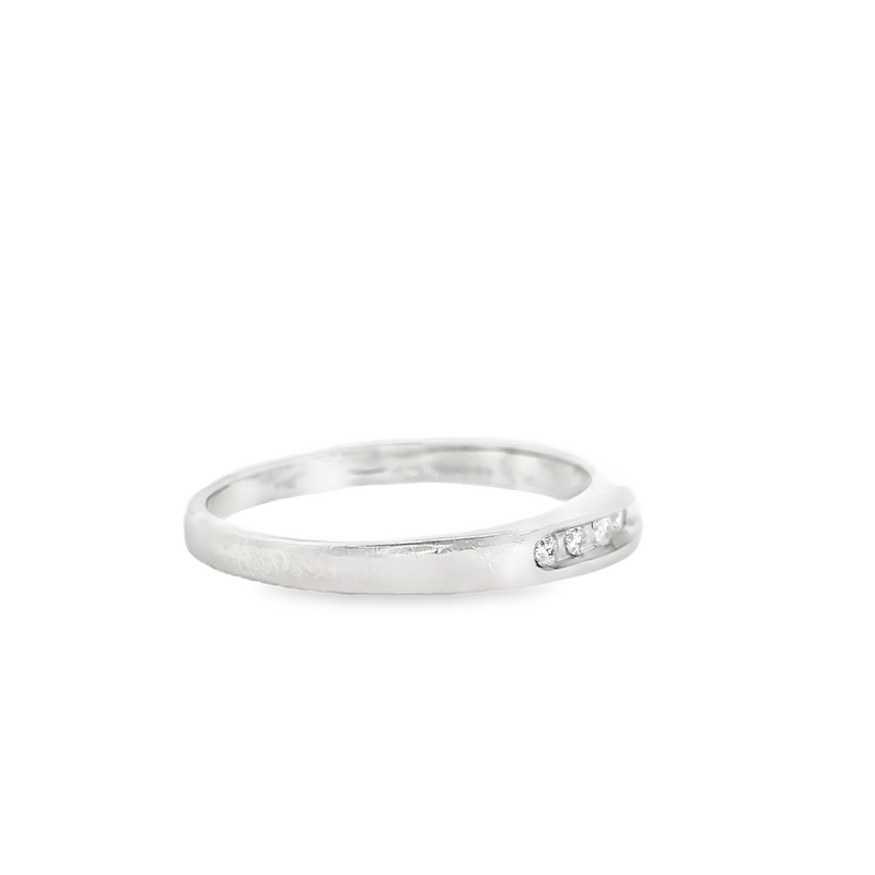 14K White Gold Diamond Wedding Band