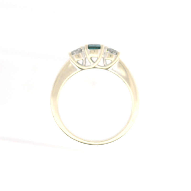 14K BLUE/WHITE DIAMOND RING