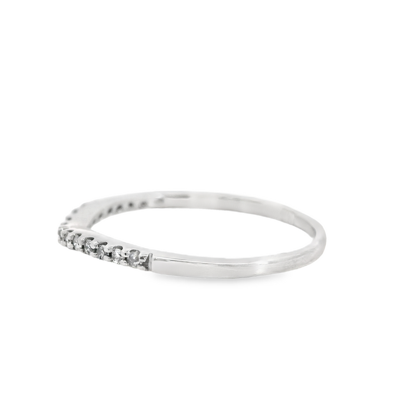 14K WG Curved Diamond Band