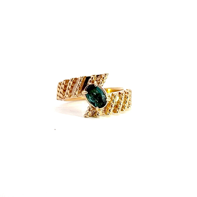 14K YG Indicolite Tourmaline Ring