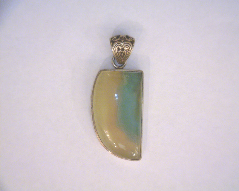 STERLING SILVER FLOURITE PENDANT