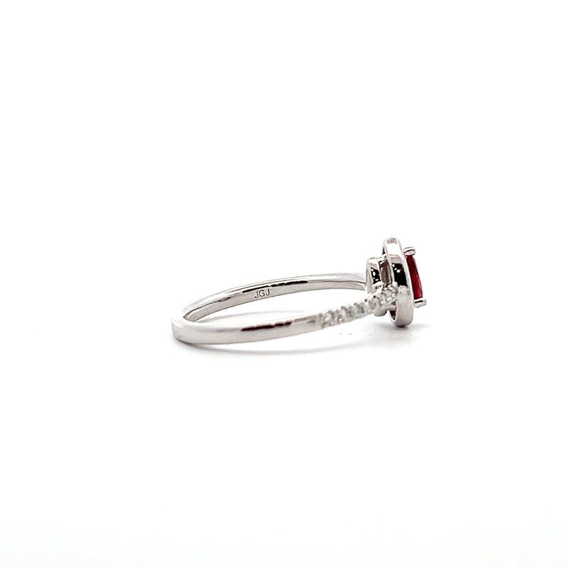 14K WG Ruby & Diamond Ring