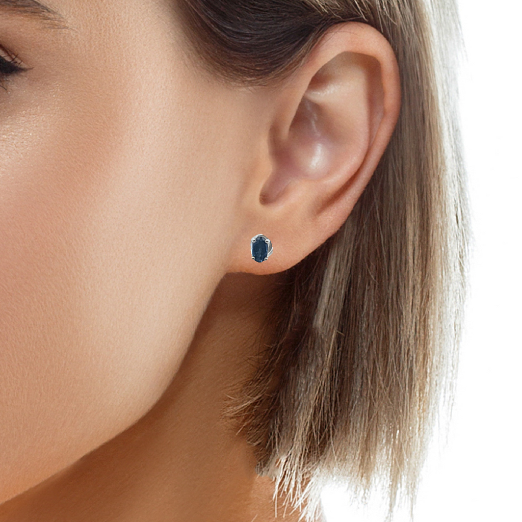 14K YG Sapphire Stud Earrings