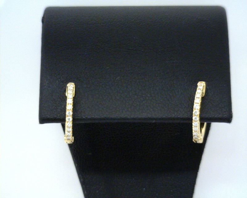 14K YELLOW GOLD DIAMOND HUGGIES