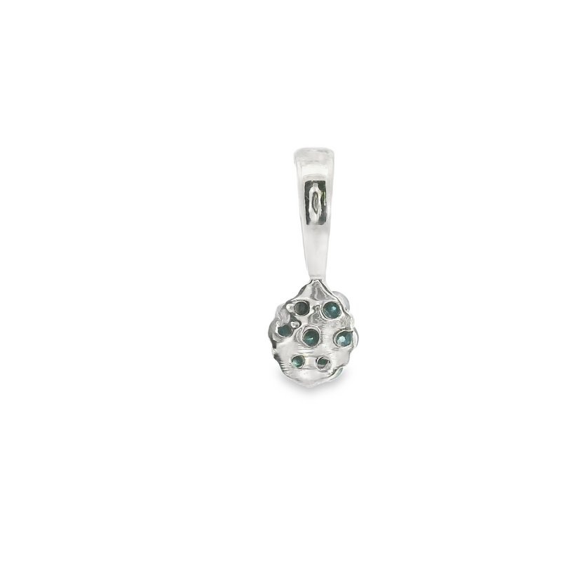 14K WG Blue Diamond Pendant