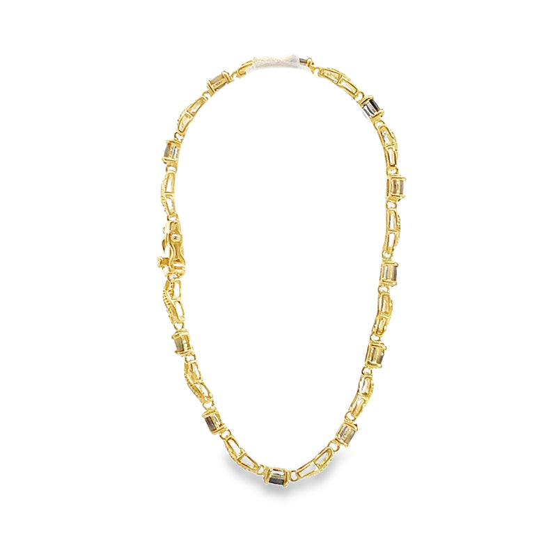 Gold Plated Silver Sapphire Bracelet