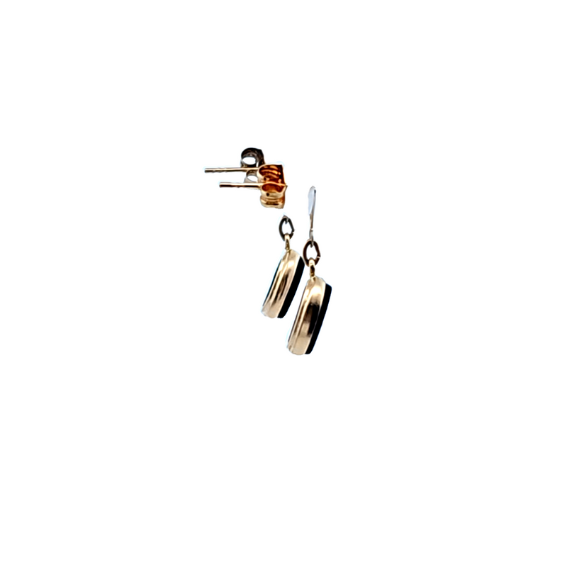 14K YG Black Onyx Earrings