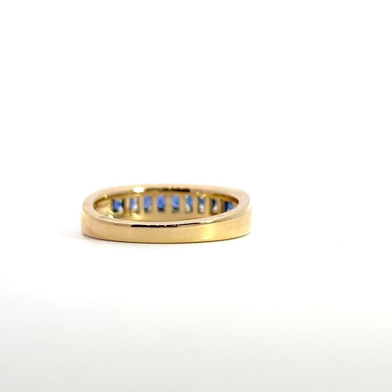 14K YG Sapphire & Diamond Band