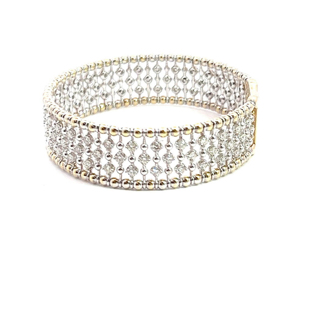 14K TT Flexible Diamond Bangle Bracelet