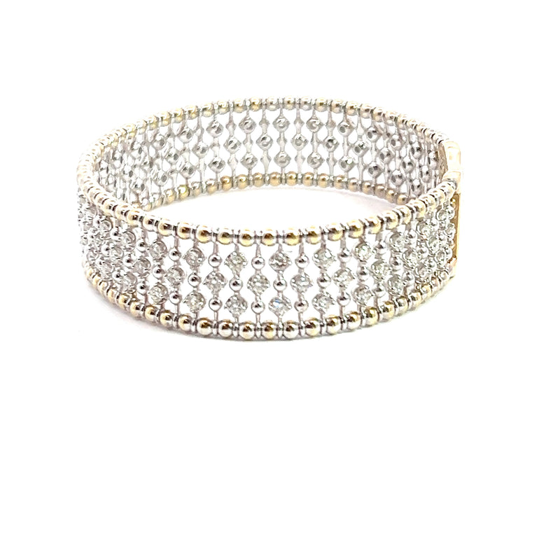 14K TT Flexible Diamond Bangle Bracelet