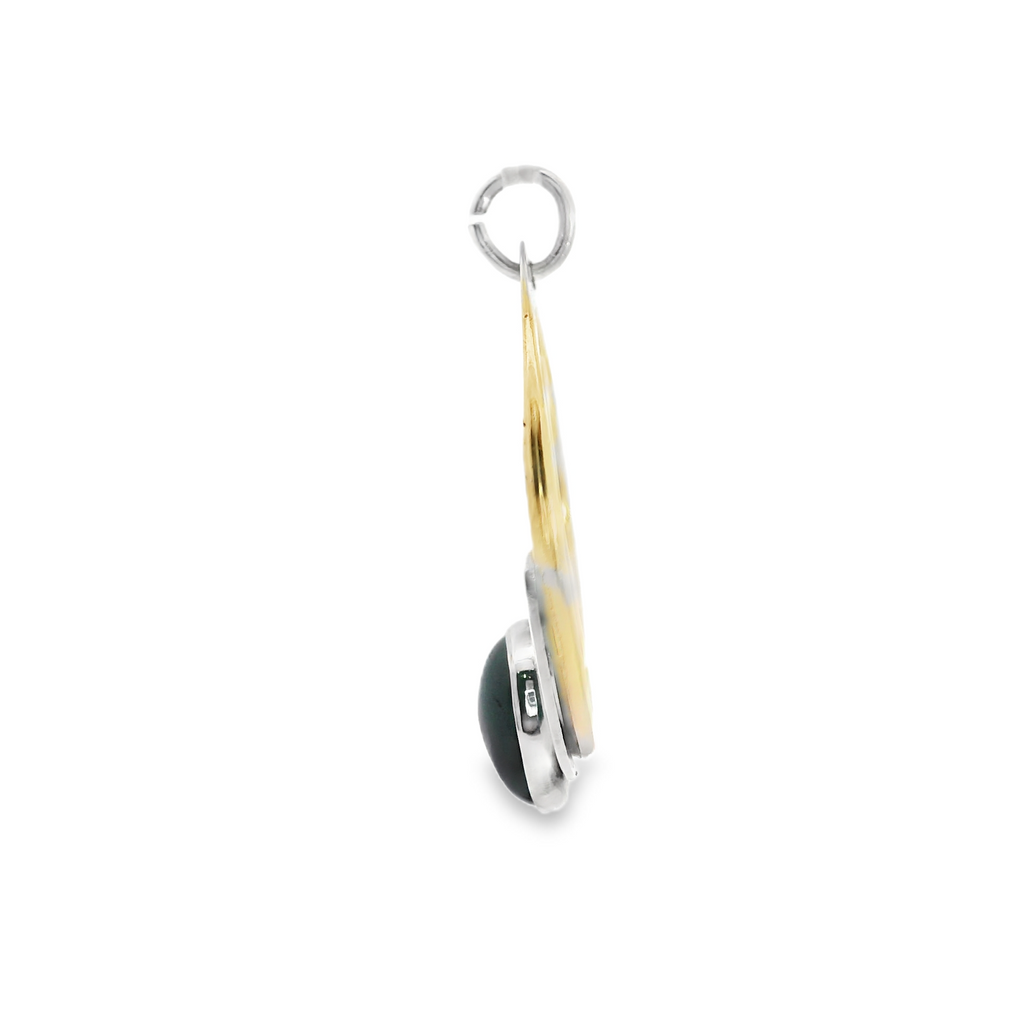 Sterling Sliver & Yellow Gold Garnet Pendant