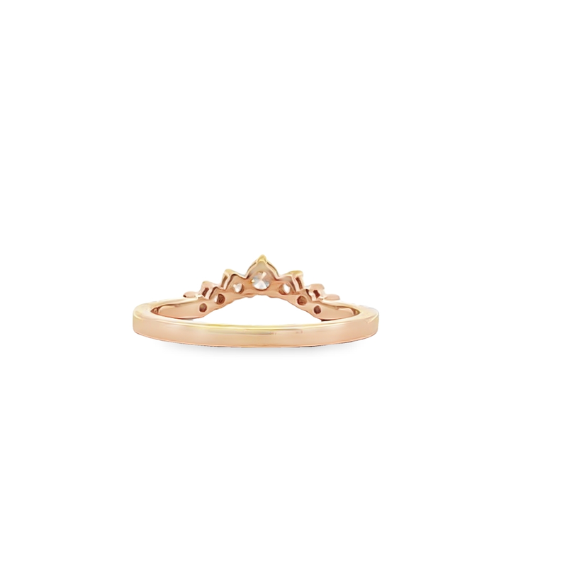 14K YG Curved Diamond Band