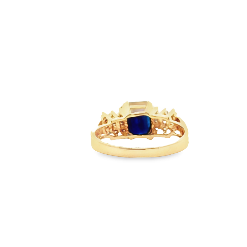14K YG Levian Sapphire & Diamond Ring