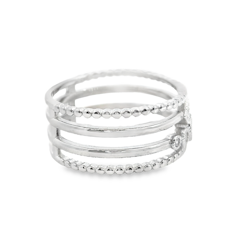 Sterling Silver Wide CZ Ring