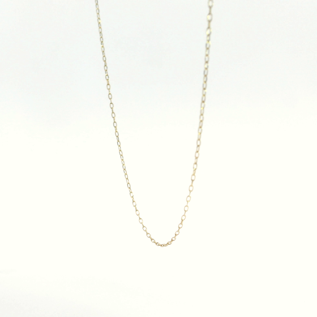 14K YG Diamond Cut Cable Link Chain 18"