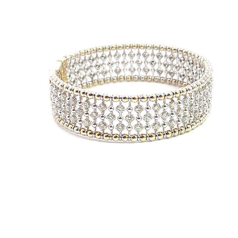 14K TT Flexible Diamond Bangle Bracelet