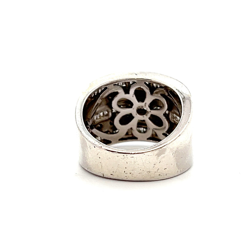 Sterling Silver Black & White Diamond Ring