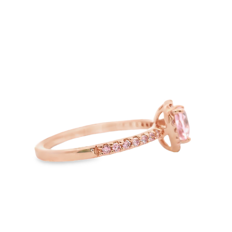 Rose Gold Plated Pandora Heart Shape CZ Ring