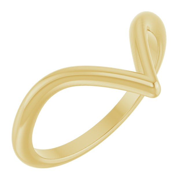 14K YG V Curve Wedding Band 2.0MM