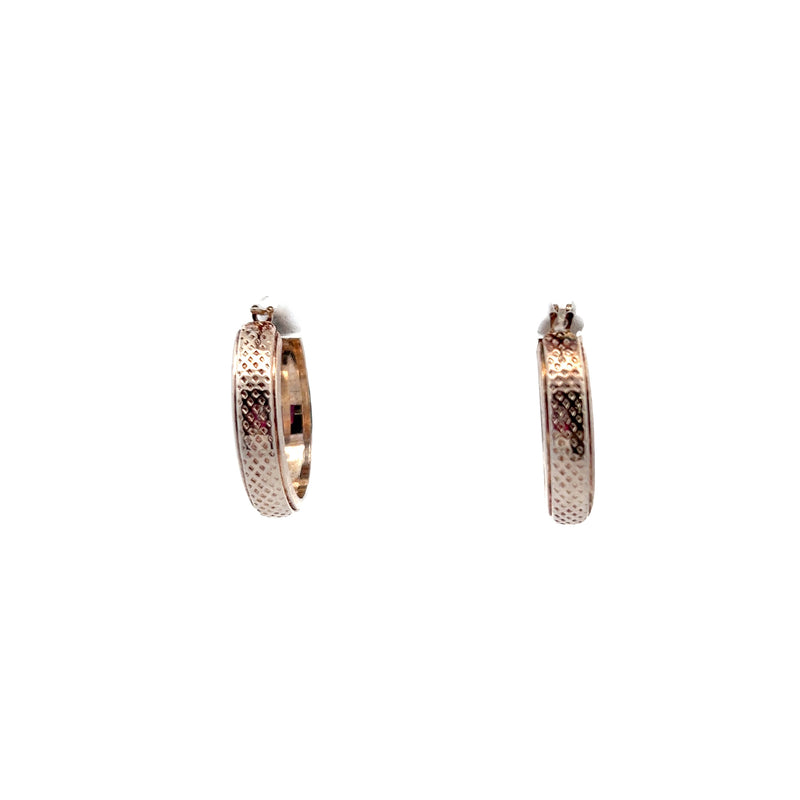 Sterling Silver Patterned Hoop Earrings