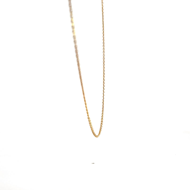 14K YG Diamond Cut Cable Chain18"