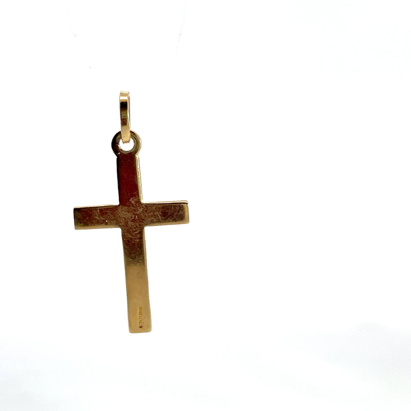 14K YG Diamond Cut Crucifix