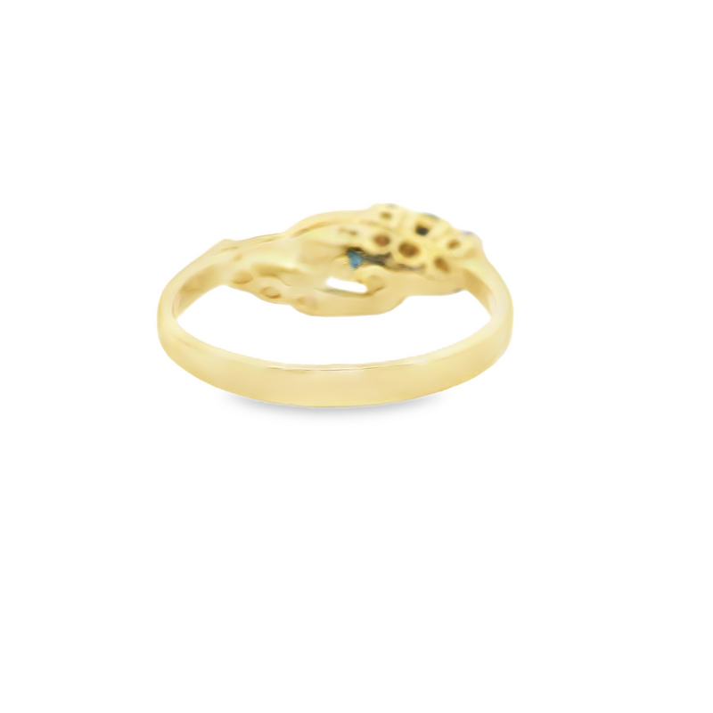 14K YG Ruby & Sapphire Ring Size 5.5