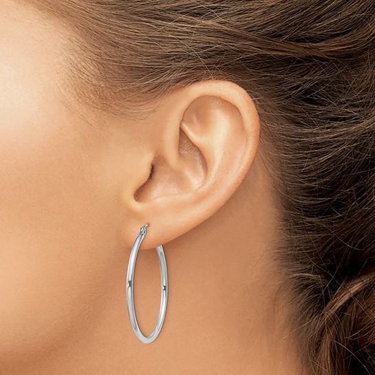 Sterling Silver Diamond Cut Hoops