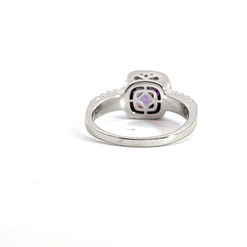 Sterling Silver & Gold Purple CZ