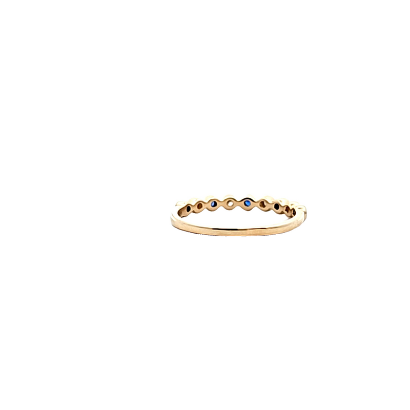 14K YG Sapphire & Diamond Band