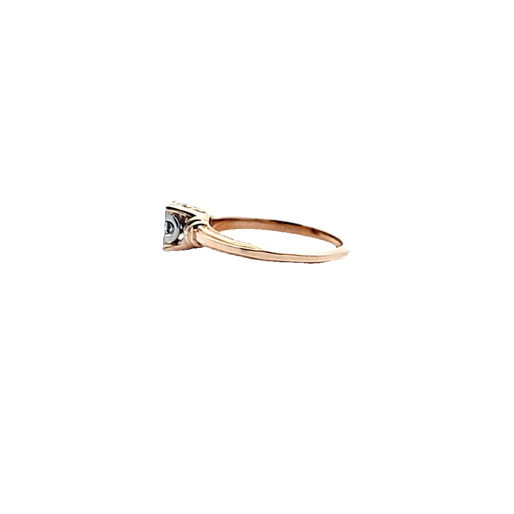 14K YG Solitaire Diamond Ring