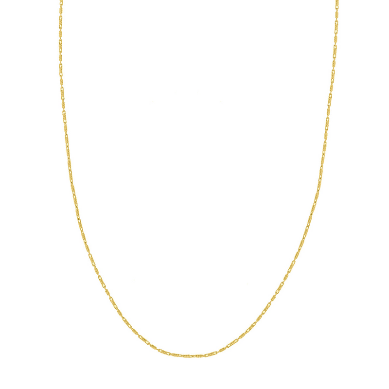 14K YG Diamond Cut Bead Chain 18"