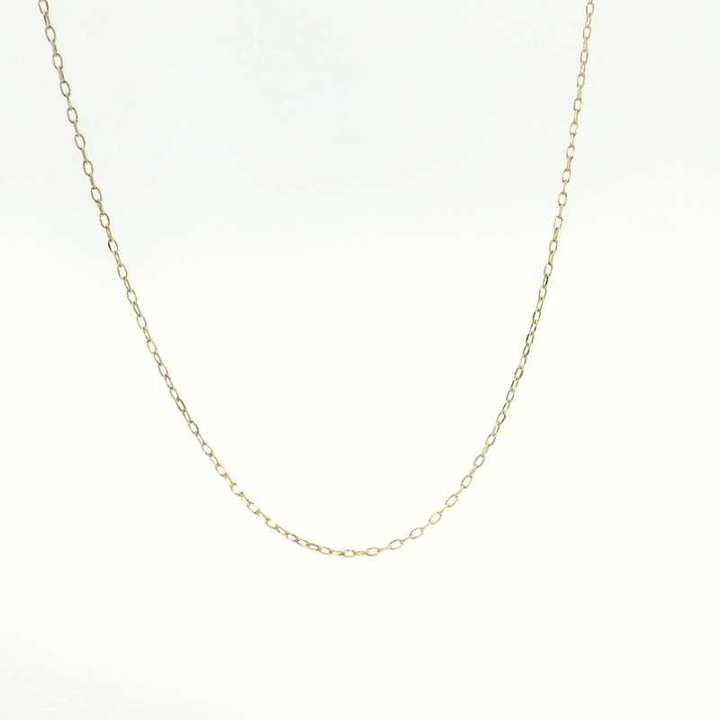 14K YG Diamond Cut Cable Link Chain 18"