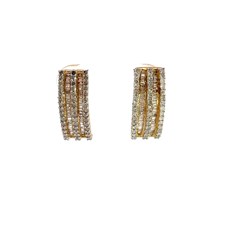 14K YG Diamond Earrings