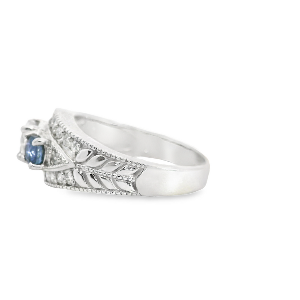 14K WG SAPPHIRE & DIAMOND ENGAGEMENT RING