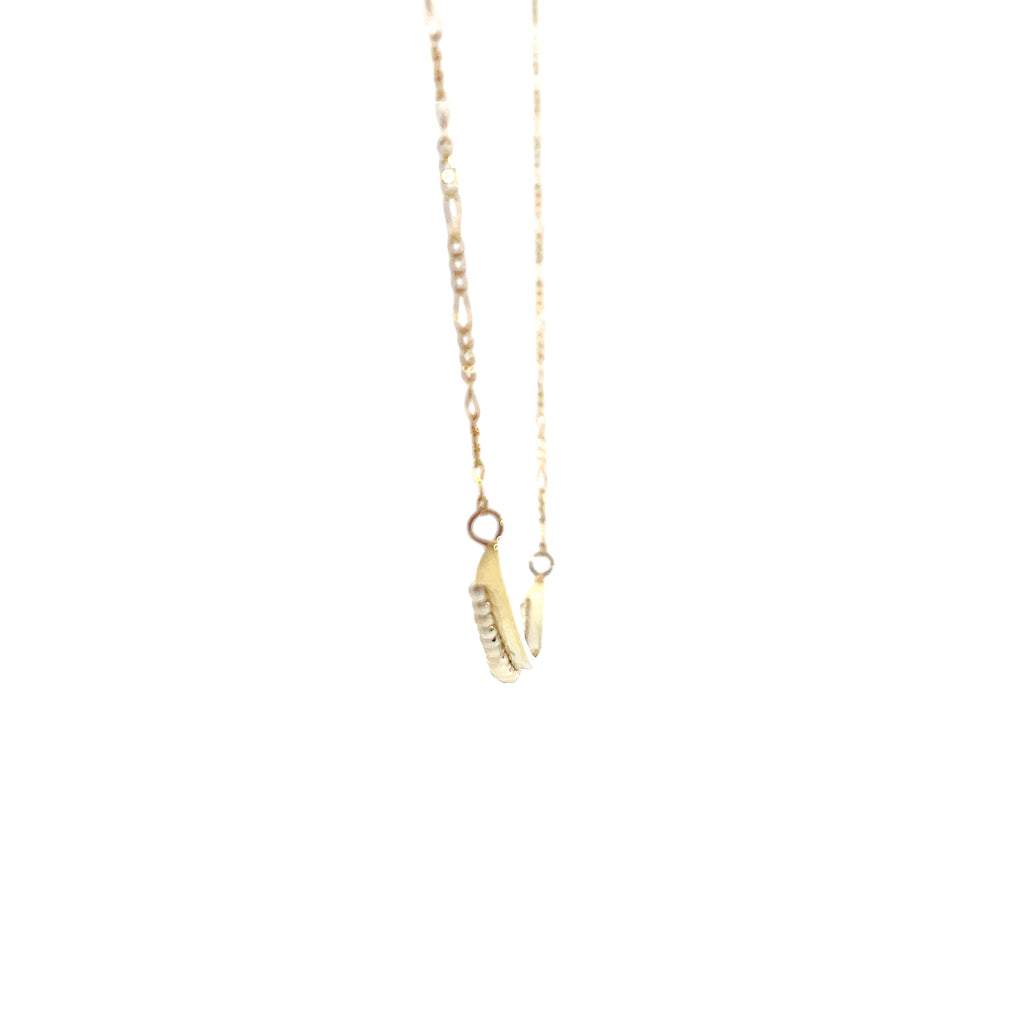 14K YG Pearl Bar Necklace