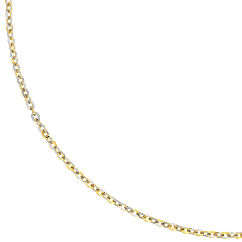 14K Two-Tone Brill Cable Chain 20"