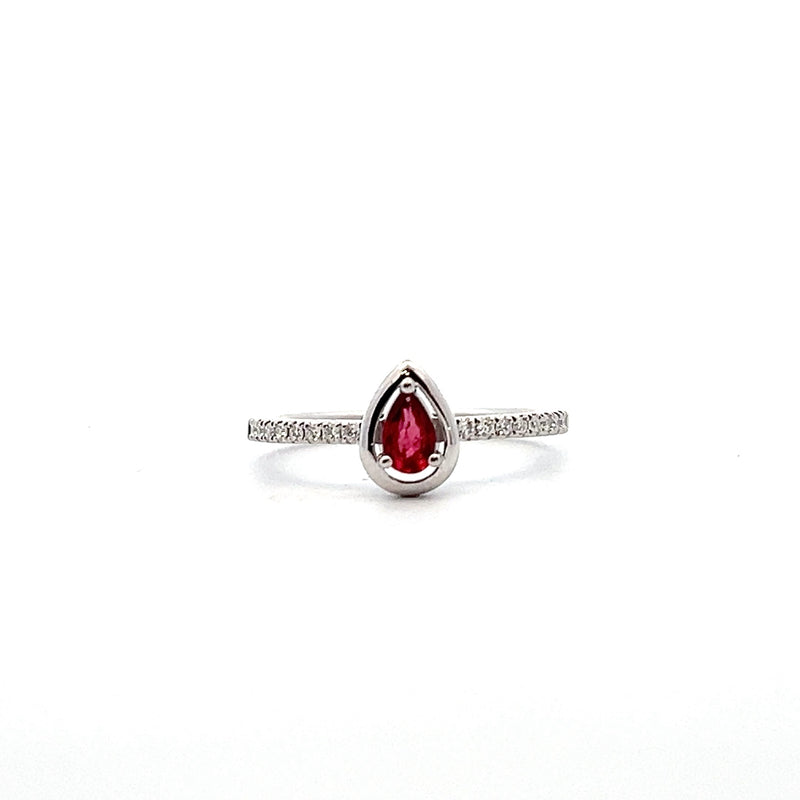 14K WG Ruby & Diamond Ring