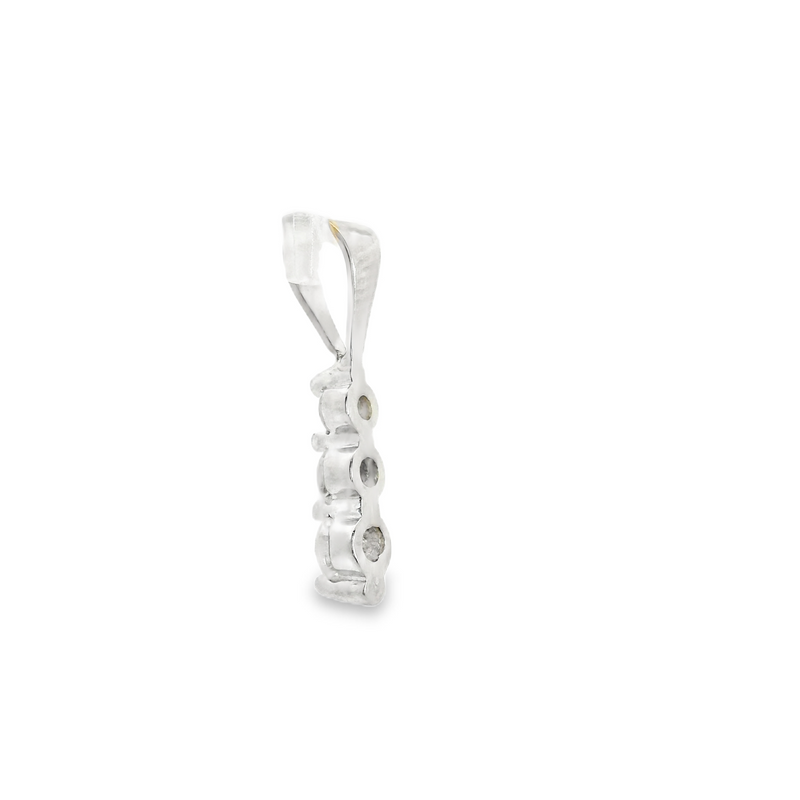 14K WG 3 Stone Diamond Pendant