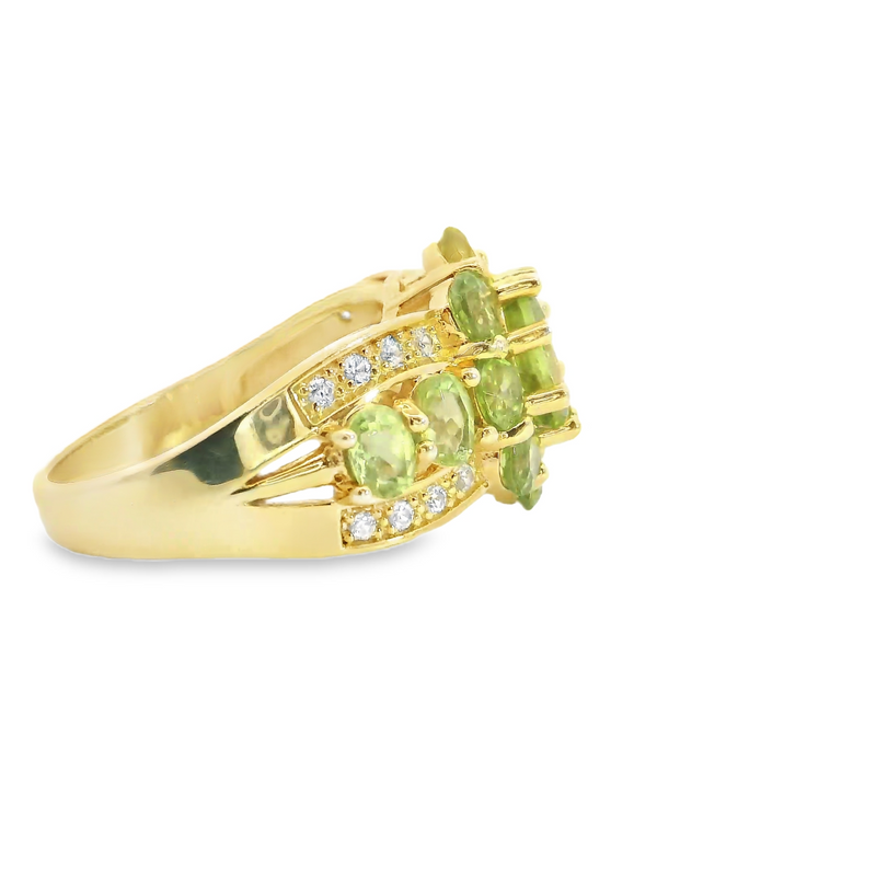 Gold Plated Sterling Silver Peridot Ring