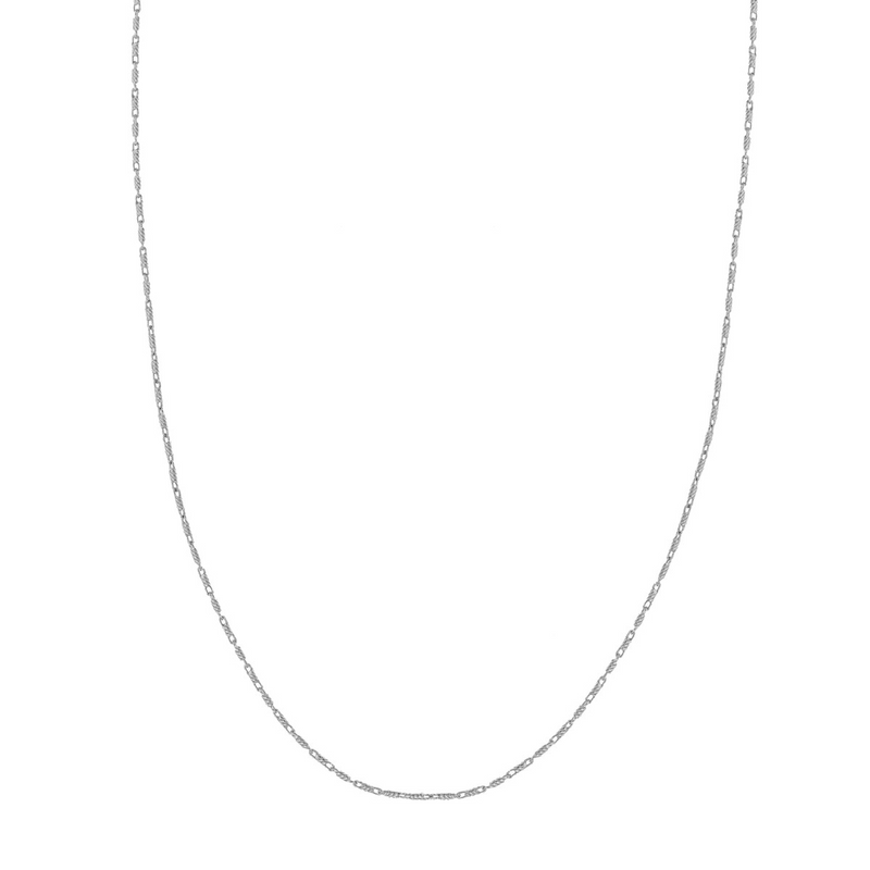 14K WG Diamond Cut Bead Chain 16"